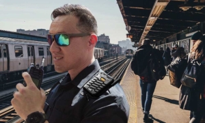 TP9300ActionShot3 Tait TP9300 Radio in use at railway station